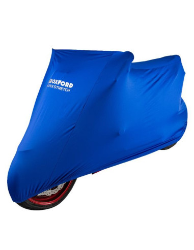 Oxford Protex Stretch M indoor MC cover (blue) | cykelgarage | cykelcover | overtræk | Cykelgarage.dk